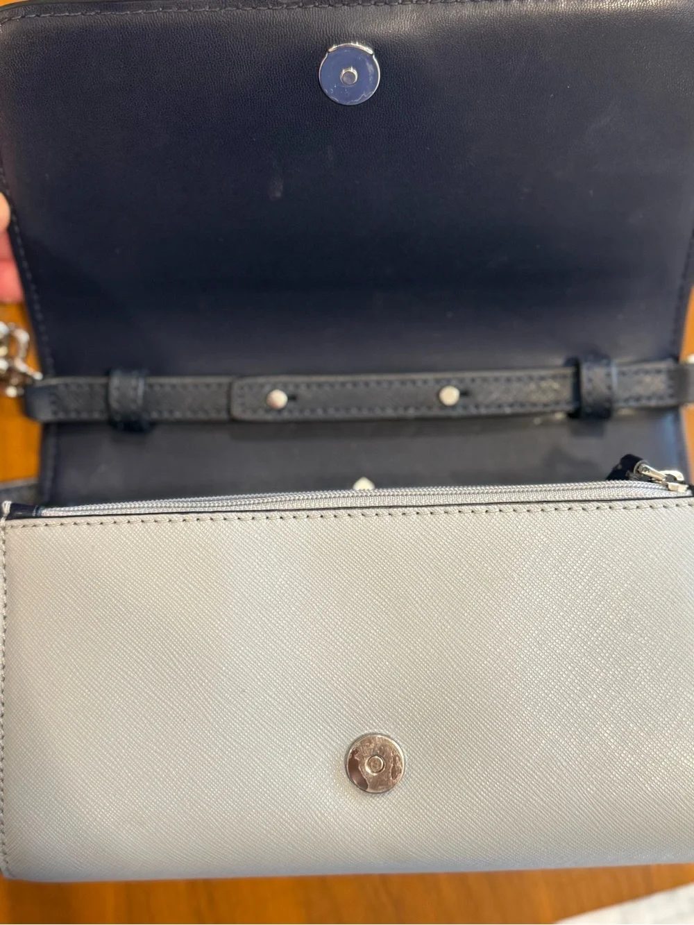 kate spade Navy and White Saffiano Crossbody Bag